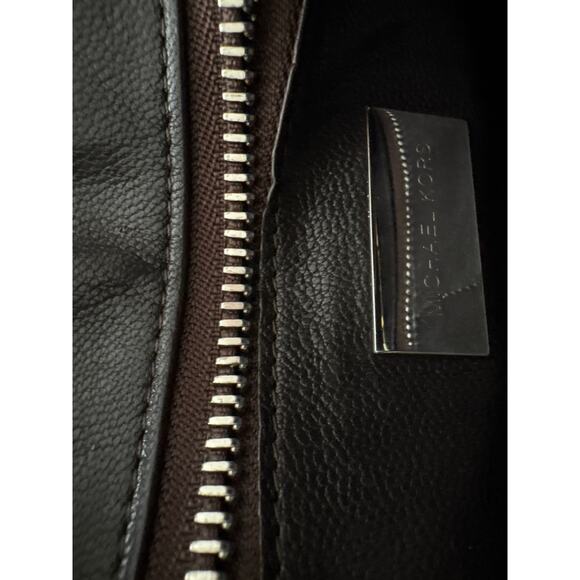 Michael Kors Brown Pebbled Leather Satchel Silver Hardware - Picture 3 of 10